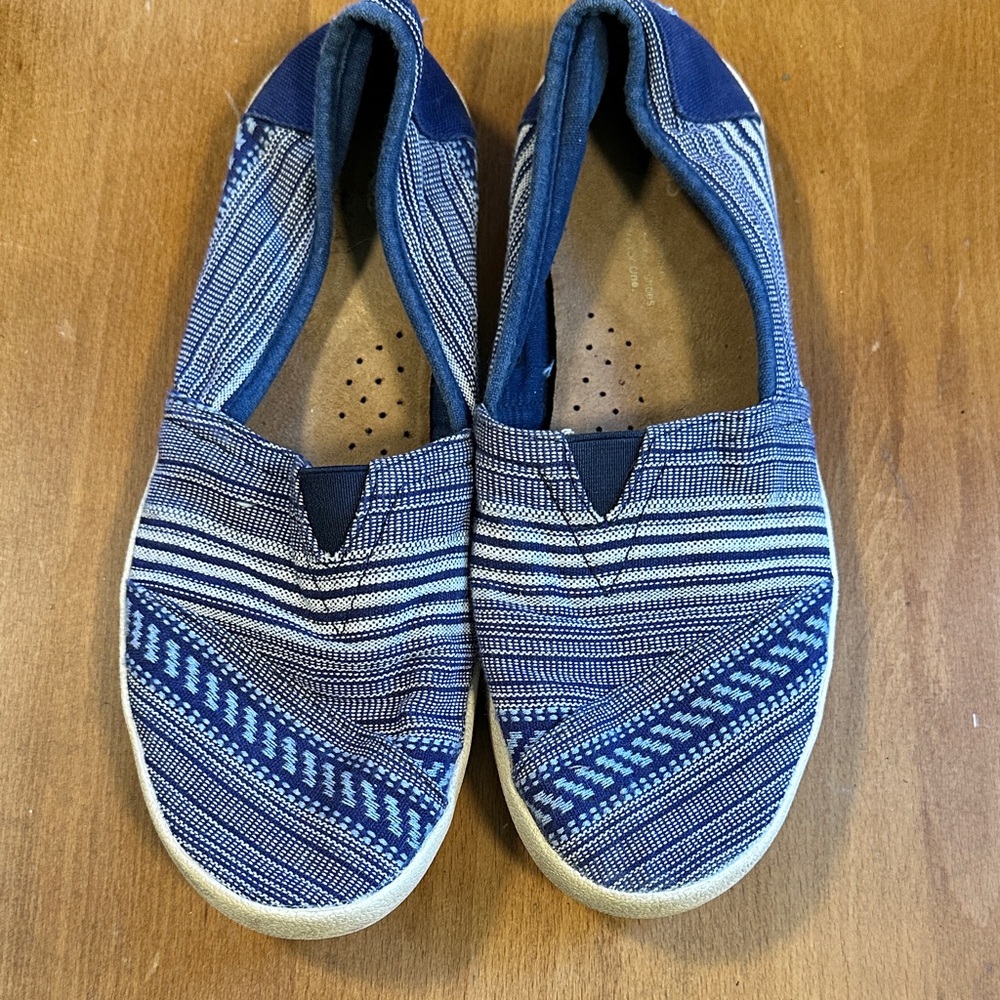 TOMS Navy and Light Blue Casual Slip-Ons